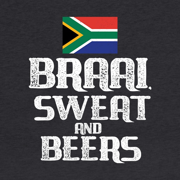 South African Braai Sweat and Beers Tshirt by Antzyzzz